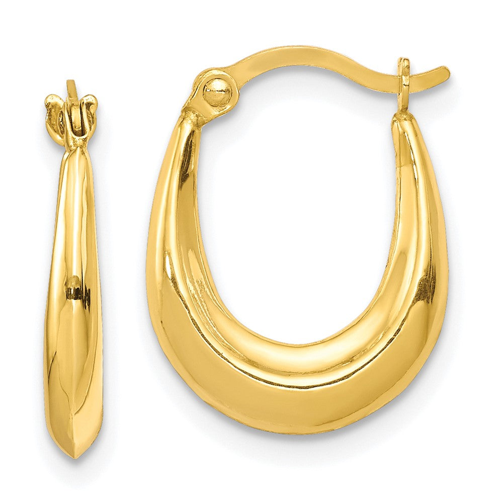 10k Yellow Gold 12 mm Hollow Hoop Earrings