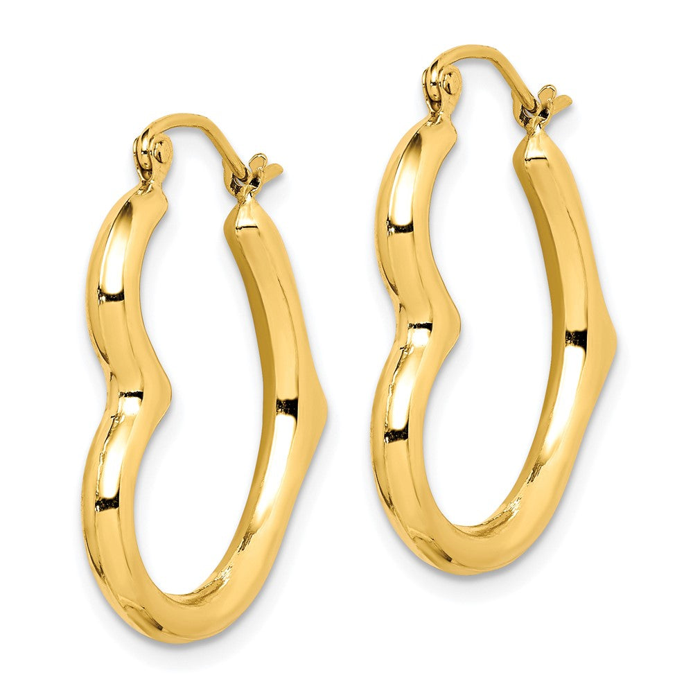 10k Yellow Gold 23 mm Hollow Heart Shape Hoop Earrings (0.92 grams)