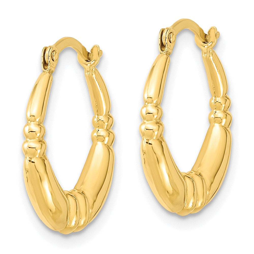 10k Yellow Gold 16.35 mm Polished Hoop Earrings (0.62 grams)