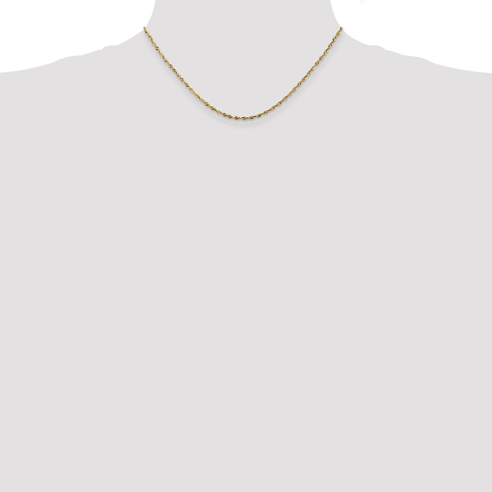 10k Yellow Gold 1.8 mm Extra-Light D/C Rope Chain (2.68 grams)