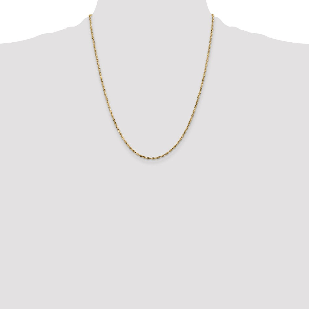 10k Yellow Gold 1.8 mm Extra-Light D/C Rope Chain