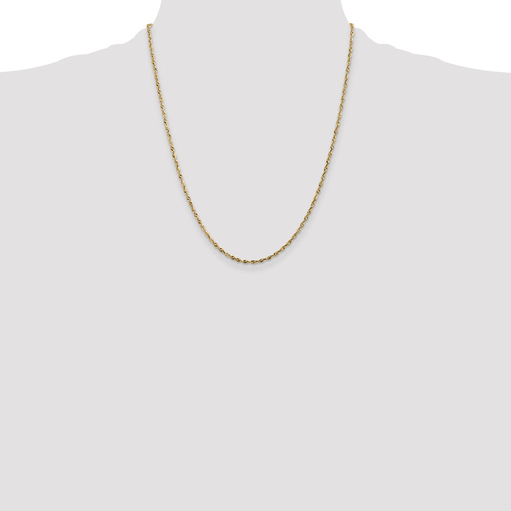 10k Yellow Gold 1.8 mm Extra-Light D/C Rope Chain (2.68 grams)