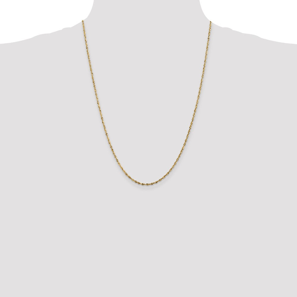 10k Yellow Gold 1.8 mm Extra-Light D/C Rope Chain