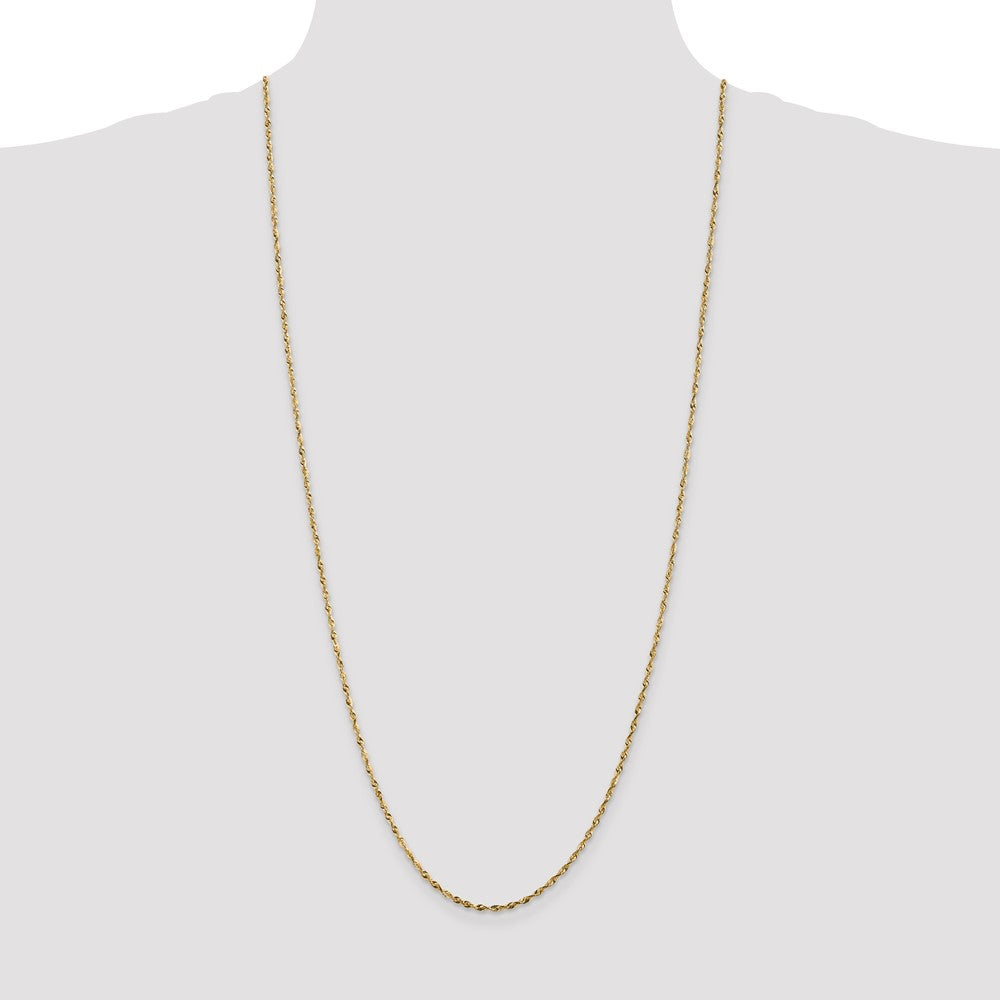 10k Yellow Gold 1.8 mm Extra-Light D/C Rope Chain (2.68 grams)