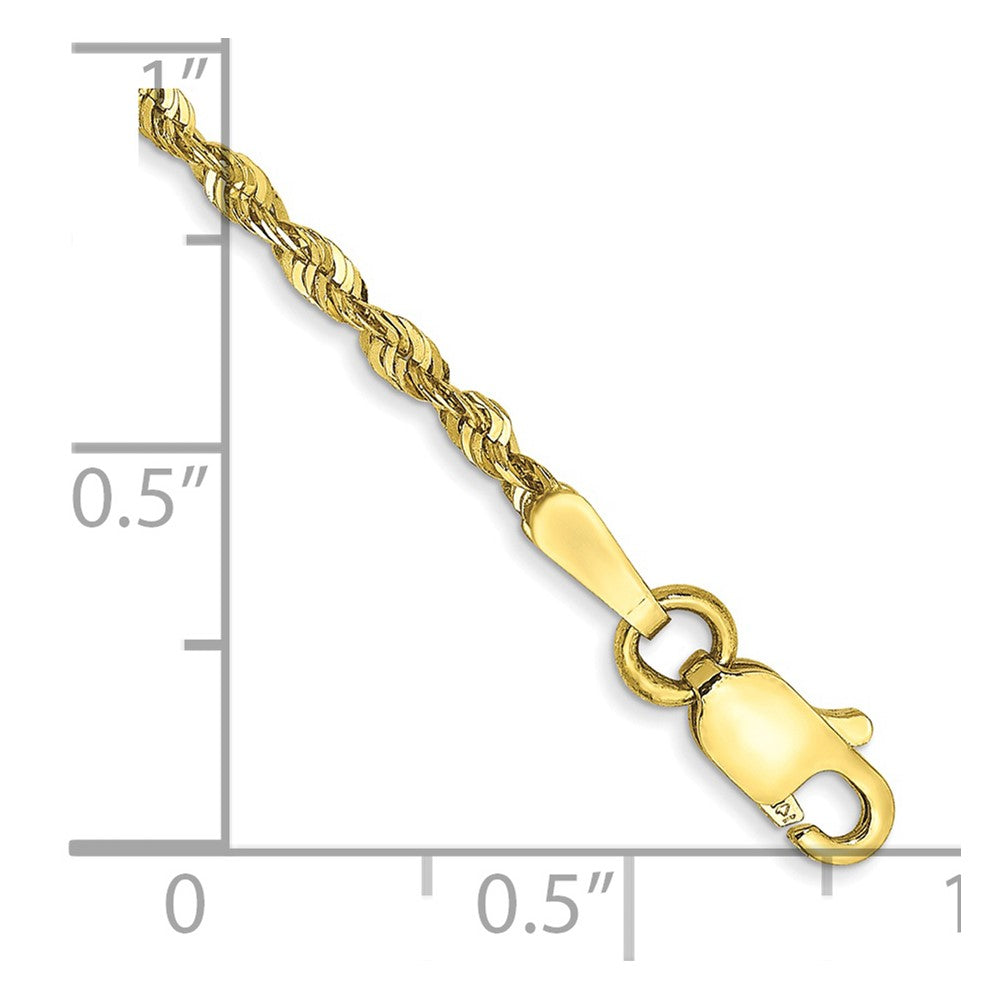 10k Yellow Gold 1.8 mm Extra-Light D/C Rope Bracelet (1.28 grams)