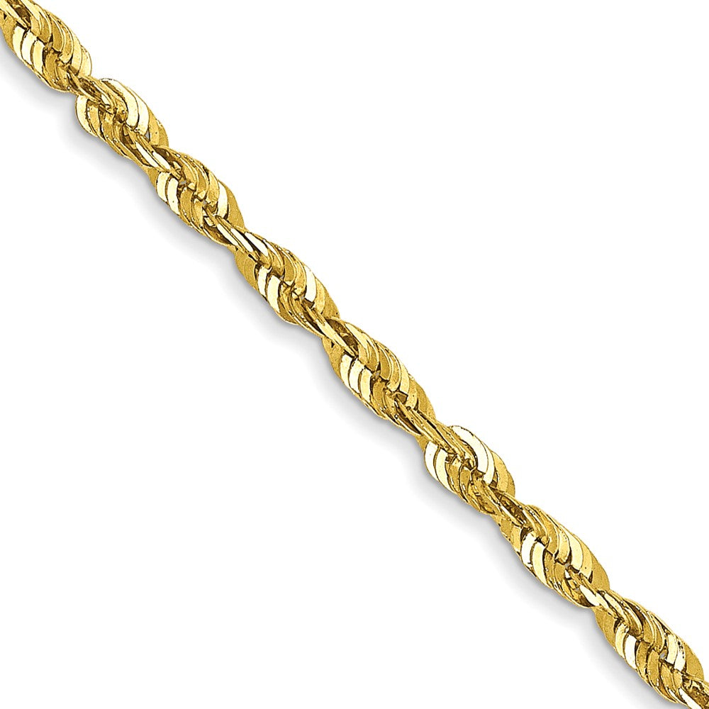 10k Yellow Gold 1.8 mm Extra-Light Diamond Cut Rope Chain