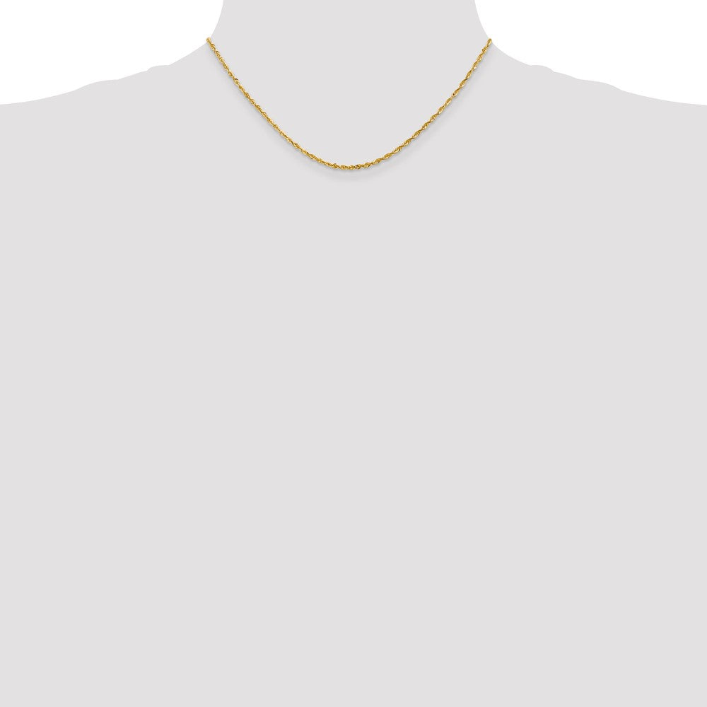 10k Yellow Gold 2 mm Extra-Light D/C Rope Chain (3.4 grams)