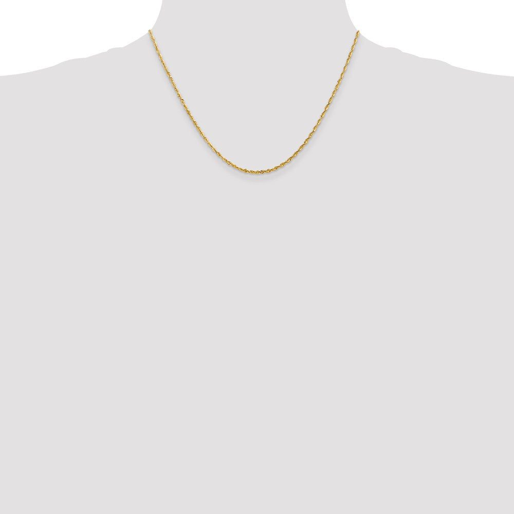 10k Yellow Gold 2 mm Extra-Light D/C Rope Chain (3.4 grams)