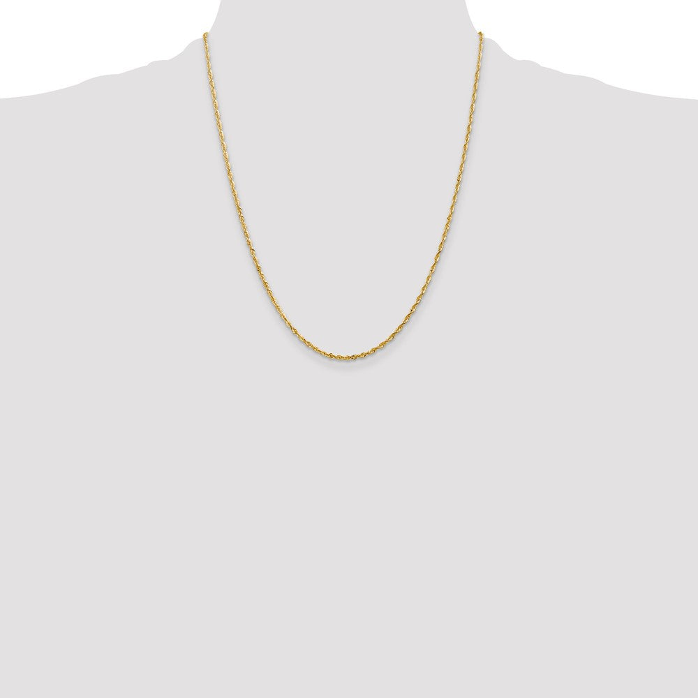 10k Yellow Gold 2 mm Extra-Light D/C Rope Chain (3.4 grams)