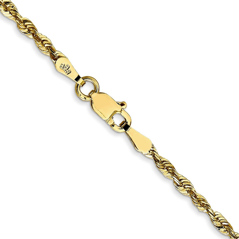 10k Yellow Gold 2.25 mm Extra-Light Diamond Cut Rope Chain
