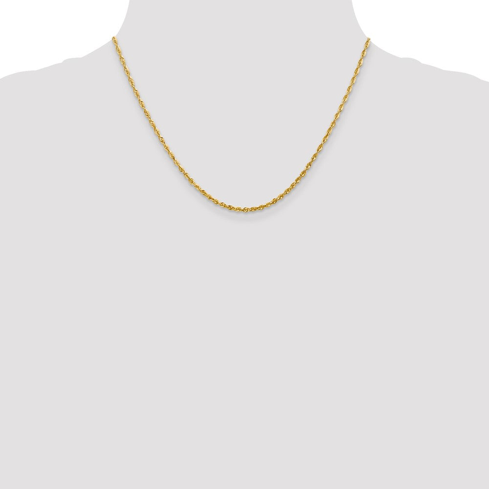 10k Yellow Gold 2.25 mm Extra-Light D/C Rope Chain (4.58 grams)