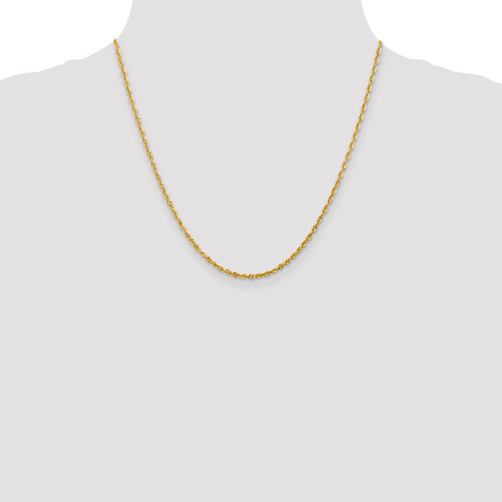 10k Yellow Gold 2.25 mm Extra-Light D/C Rope Chain (4.58 grams)