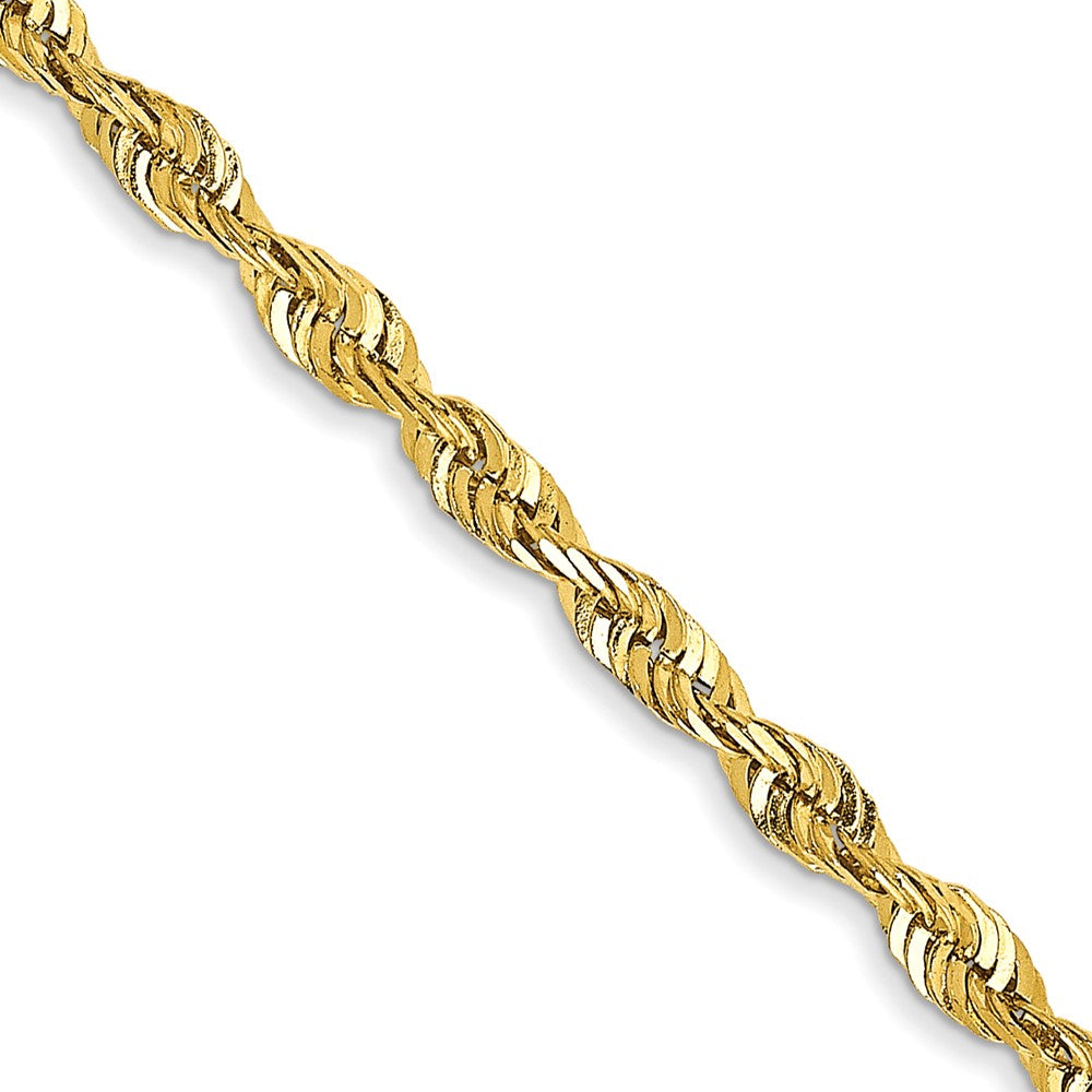 10k Yellow Gold 2.25 mm Extra-Light D/C Rope Chain