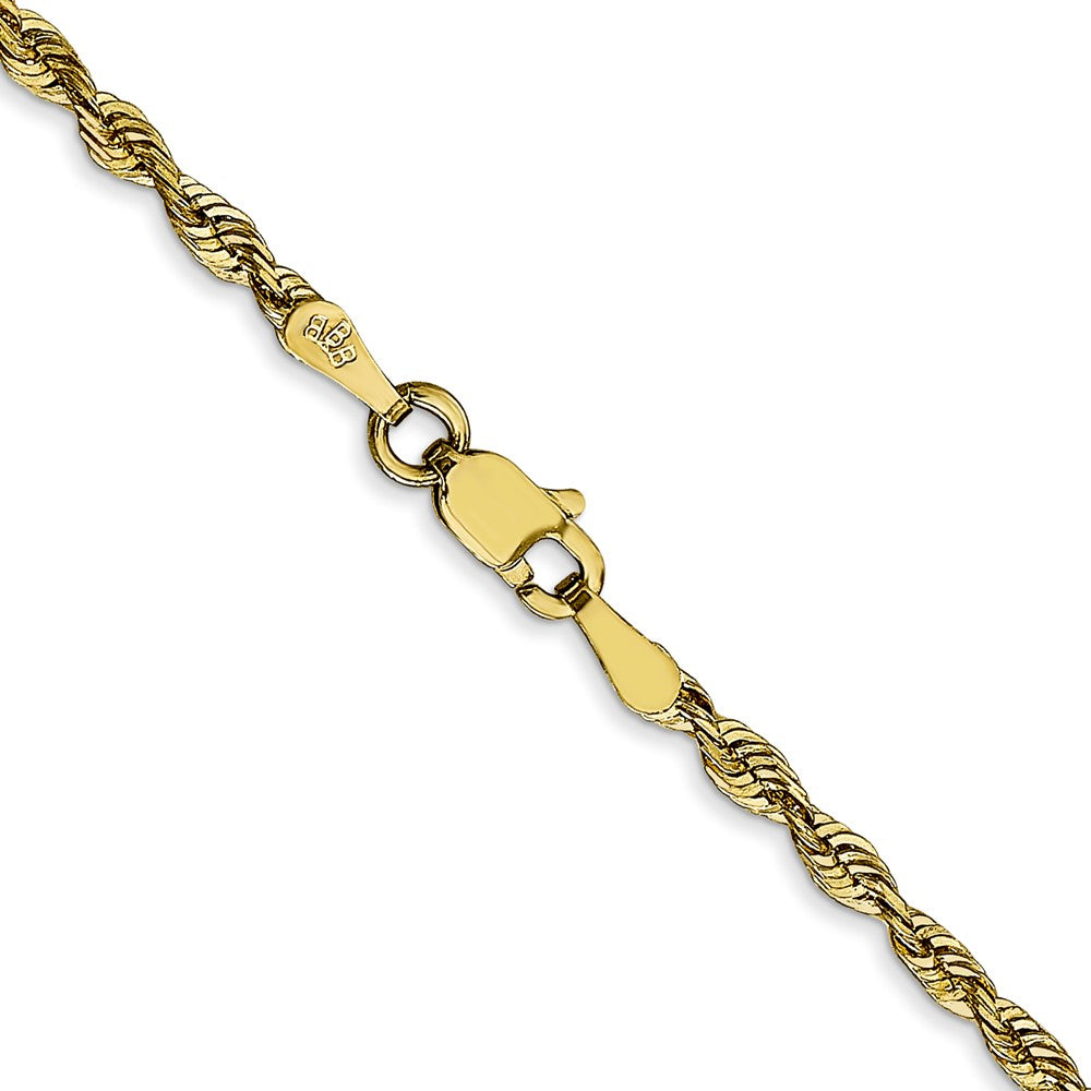 10k Yellow Gold 2.5 mm Extra-Light D/C Rope Chain