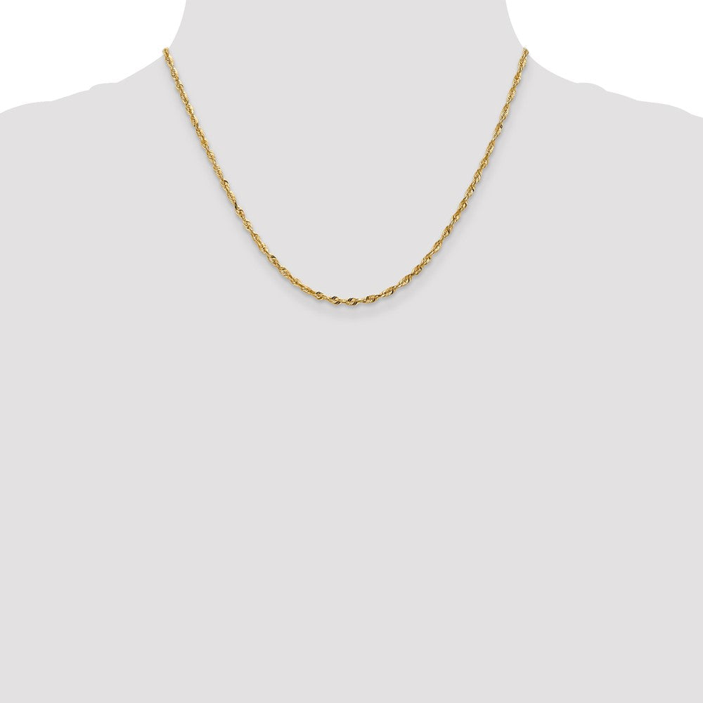 10k Yellow Gold 2.5 mm Extra-Light D/C Rope Chain