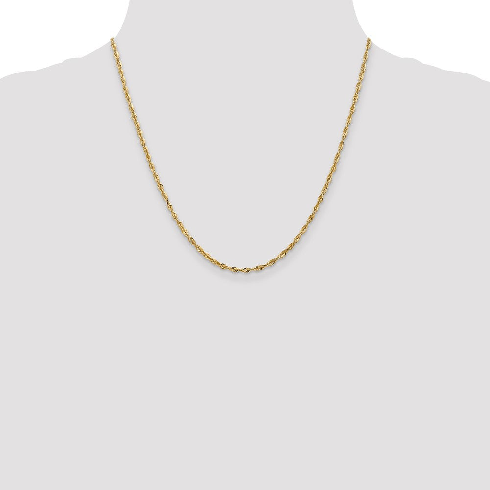 10k Yellow Gold 2.5 mm Extra-Light Diamond Cut Rope Chain