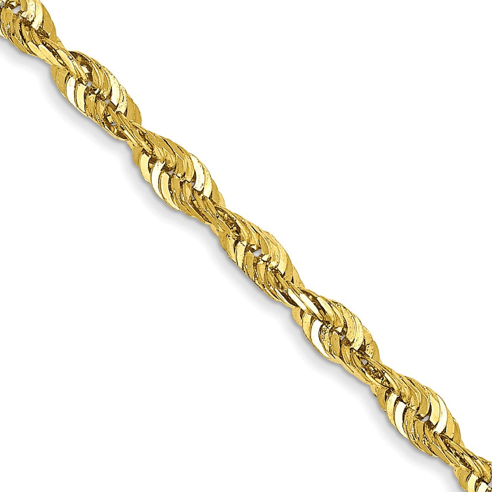10k Yellow Gold 2.5 mm Extra-Light Diamond Cut Rope Chain