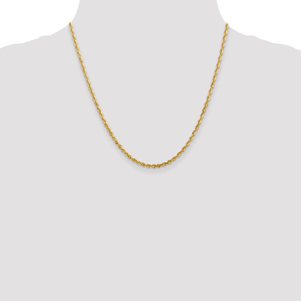 10k Yellow Gold 2.75 mm Extra-Light D/C Rope Chain (7.71 grams)