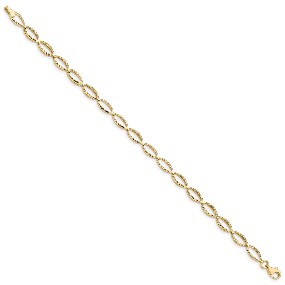 10k Yellow Gold 5 mm Polished Oval Link Bracelet