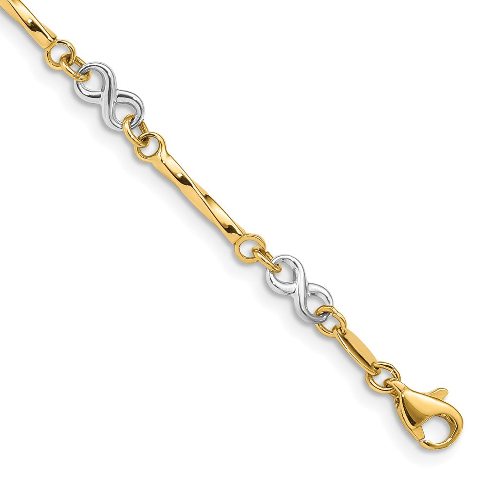 10k Two-tone 5 mm Fancy Link Bracelet