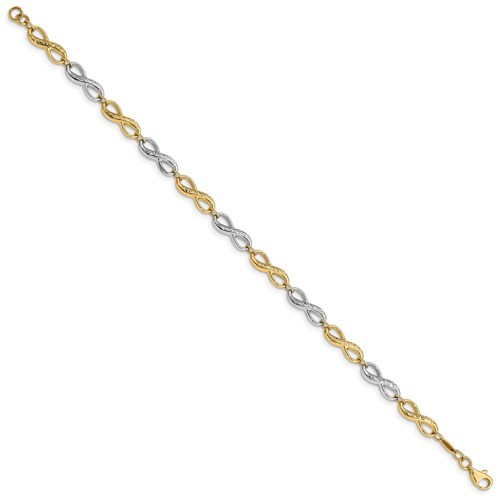 10k Two-tone 5 mm Infinity Symbol Bracelet