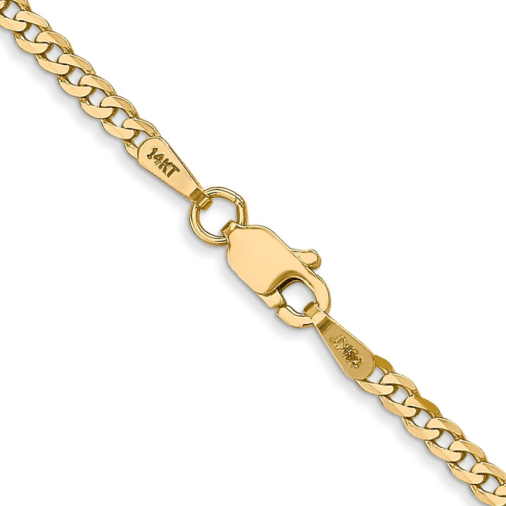 10k Yellow Gold 2.2 mm Flat Beveled Curb Chain