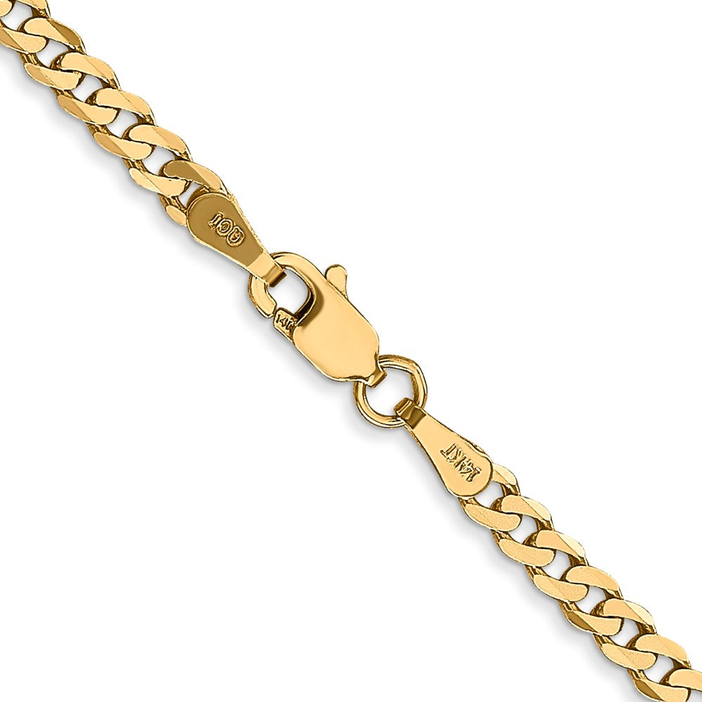 10k Yellow Gold 2.9 mm Flat Beveled Curb Chain (5 grams)