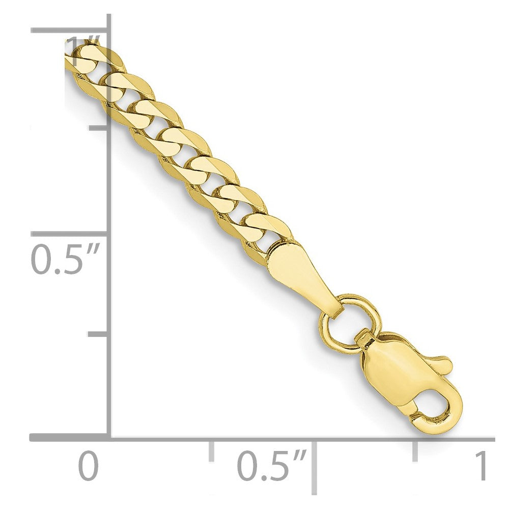 10k Yellow Gold 2.9 mm Flat Beveled Curb Bracelet