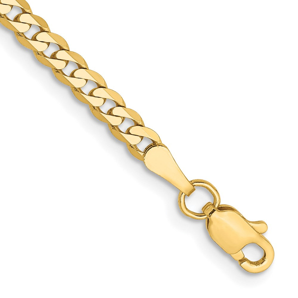 10k Yellow Gold 2.9 mm Flat Beveled Curb Chain (2.74 grams)