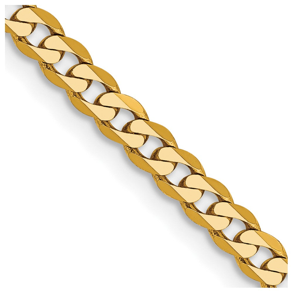 10k Yellow Gold 2.9 mm Flat Beveled Curb Chain