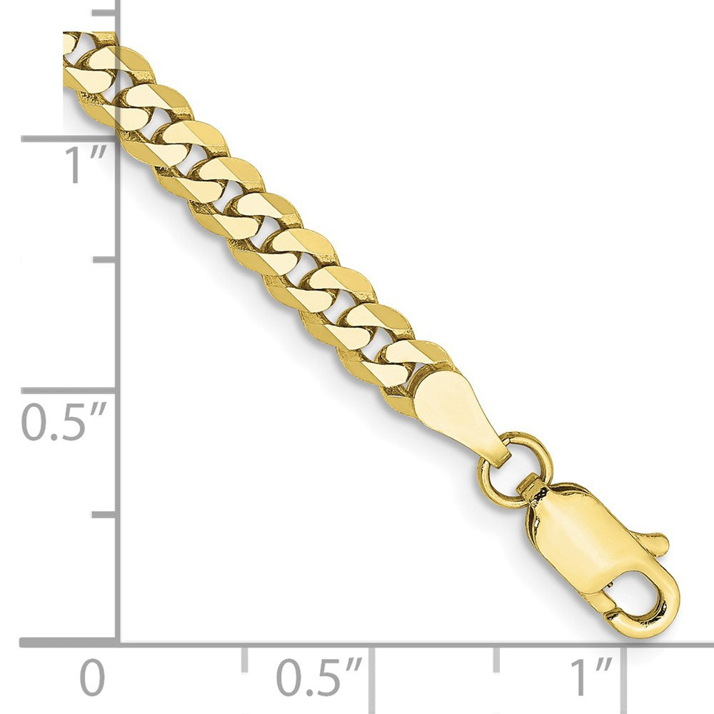 10k Yellow Gold 3.9 mm Flat Beveled Curb Bracelet