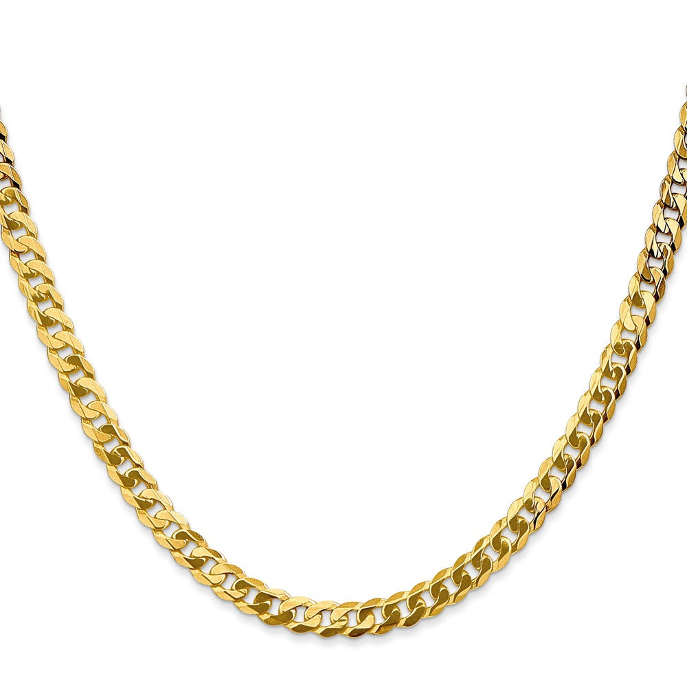 10k Yellow Gold 4.75 mm Flat Beveled Curb Chain