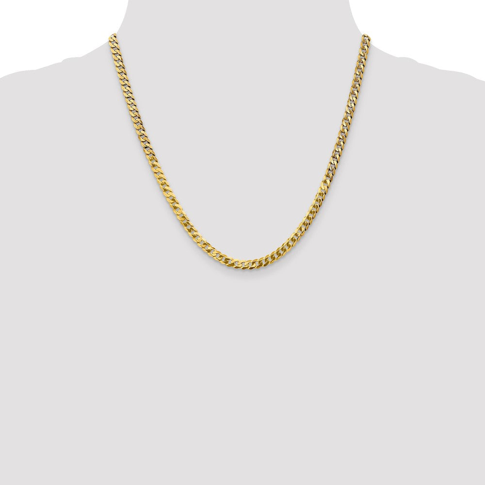 10k Yellow Gold 4.75 mm Flat Beveled Curb Chain