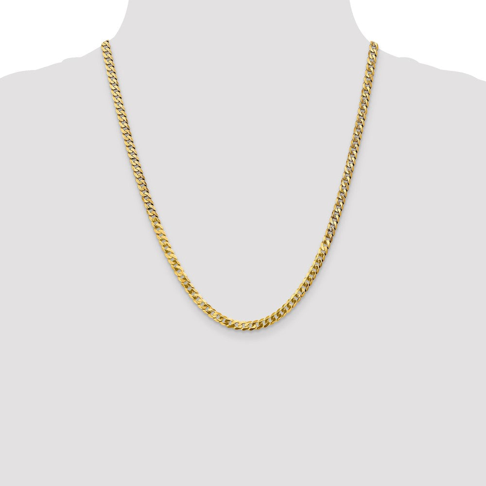 10k Yellow Gold 4.75 mm Flat Beveled Curb Chain (13.99 grams)