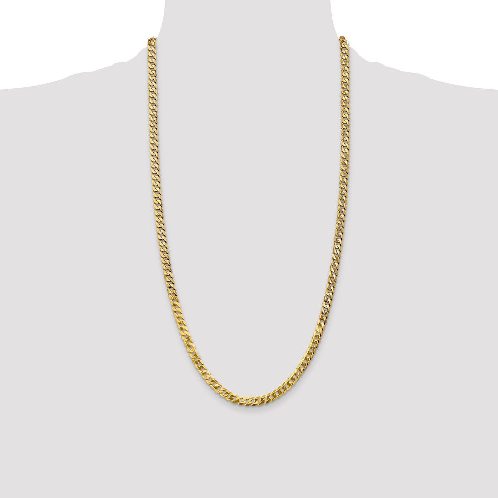 10k Yellow Gold 4.75 mm Flat Beveled Curb Chain (13.99 grams)