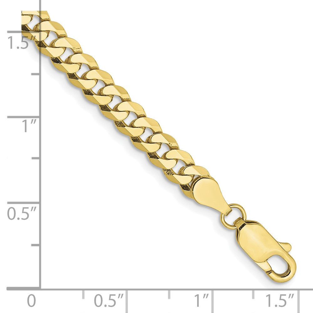 10k Yellow Gold 4.75 mm Flat Beveled Curb Bracelet