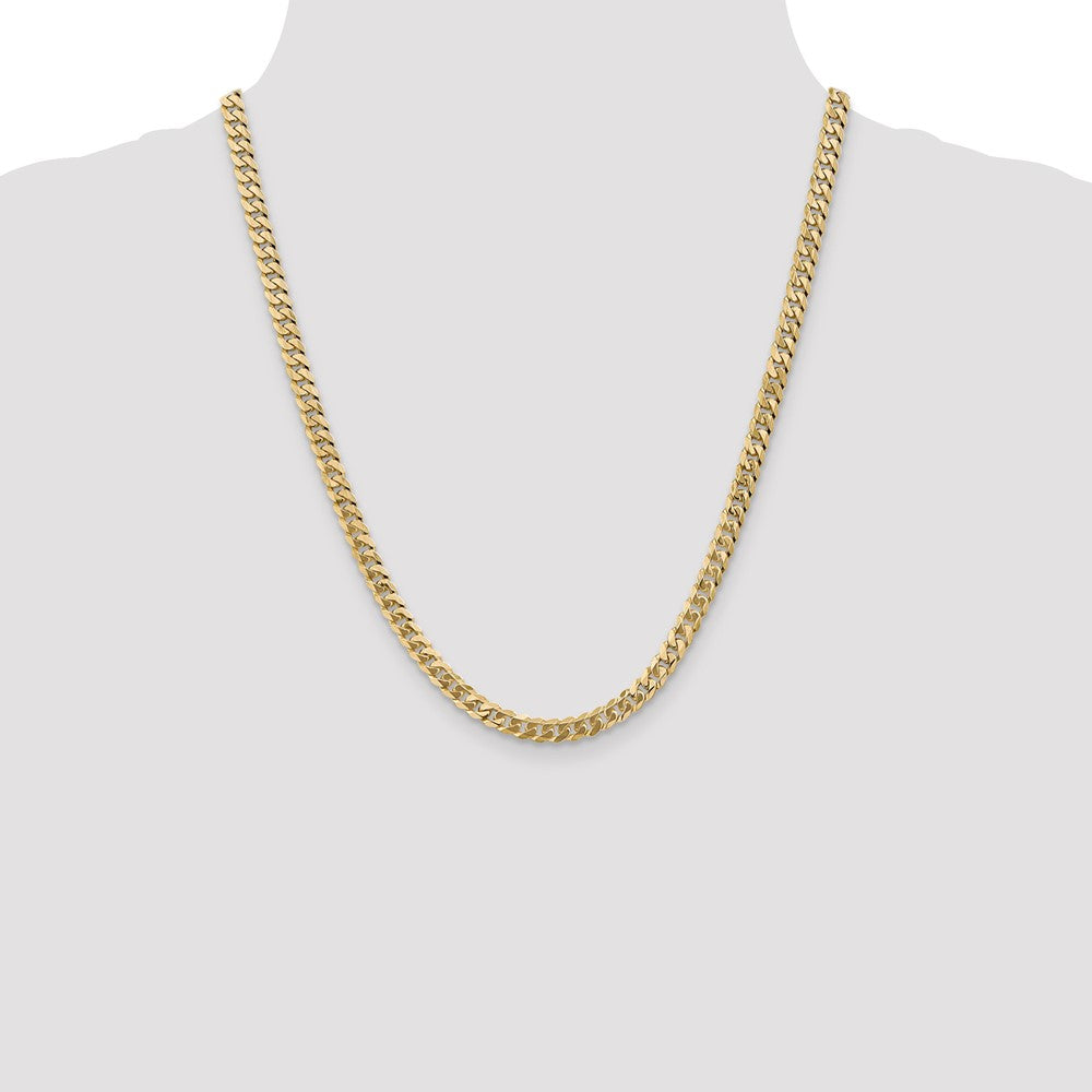 10k Yellow Gold 5.75 mm Flat Beveled Curb Chain (20.35 grams)