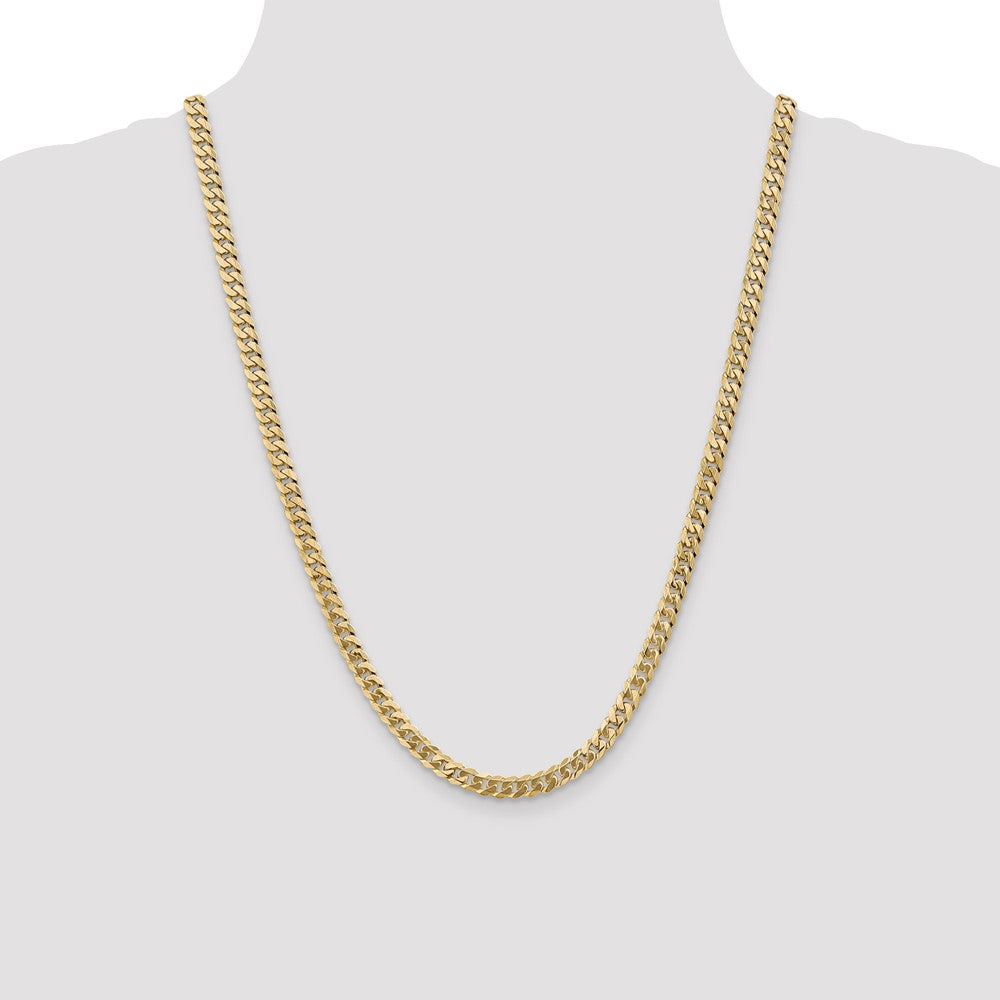 10k Yellow Gold 5.75 mm Flat Beveled Curb Chain (20.35 grams)