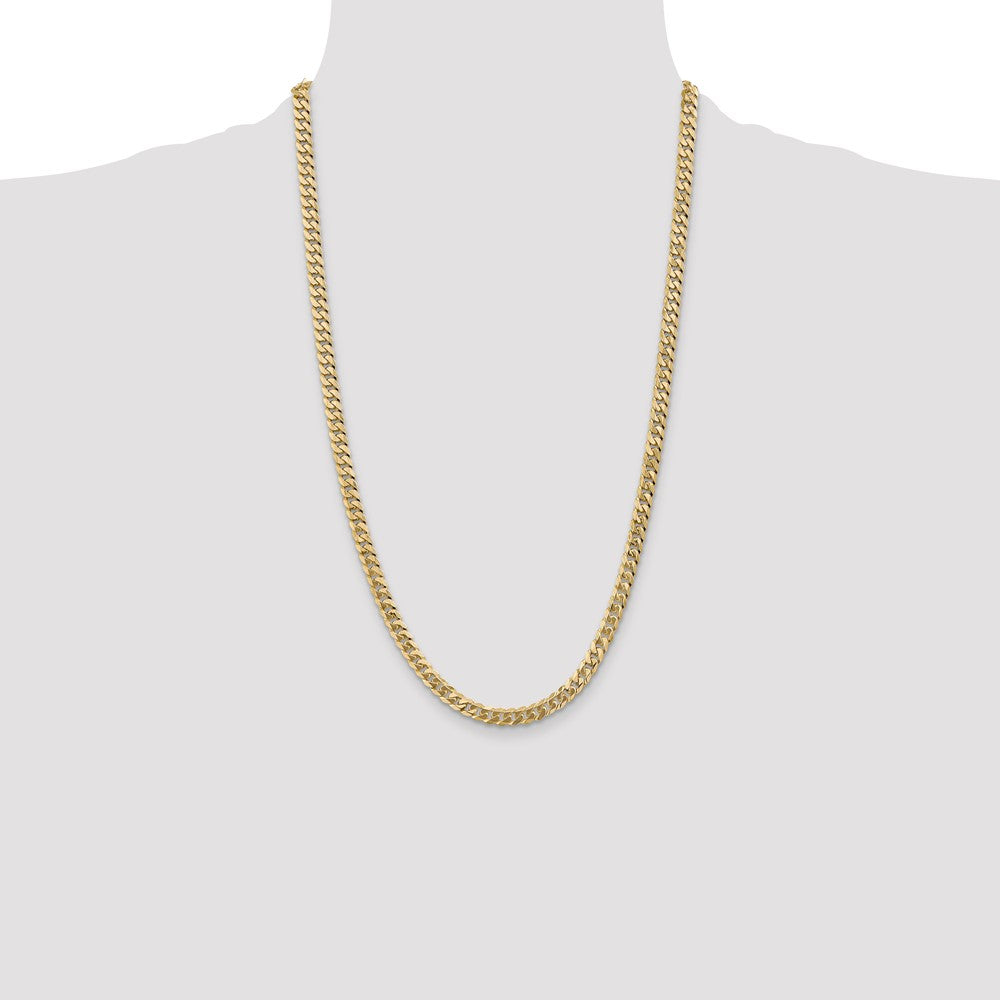 10k Yellow Gold 5.75 mm Flat Beveled Curb Chain (20.35 grams)