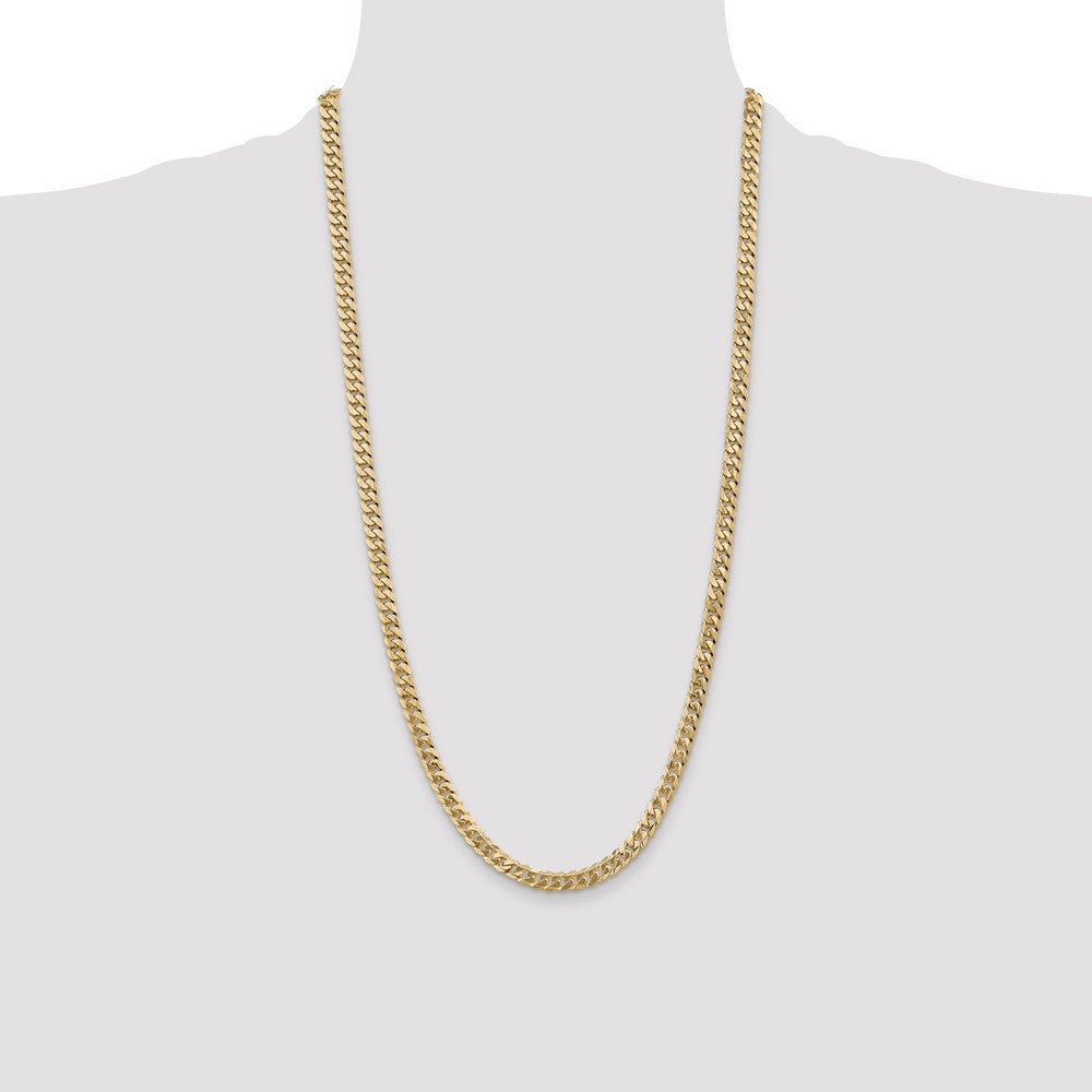 10k Yellow Gold 5.75 mm Flat Beveled Curb Chain (20.35 grams)