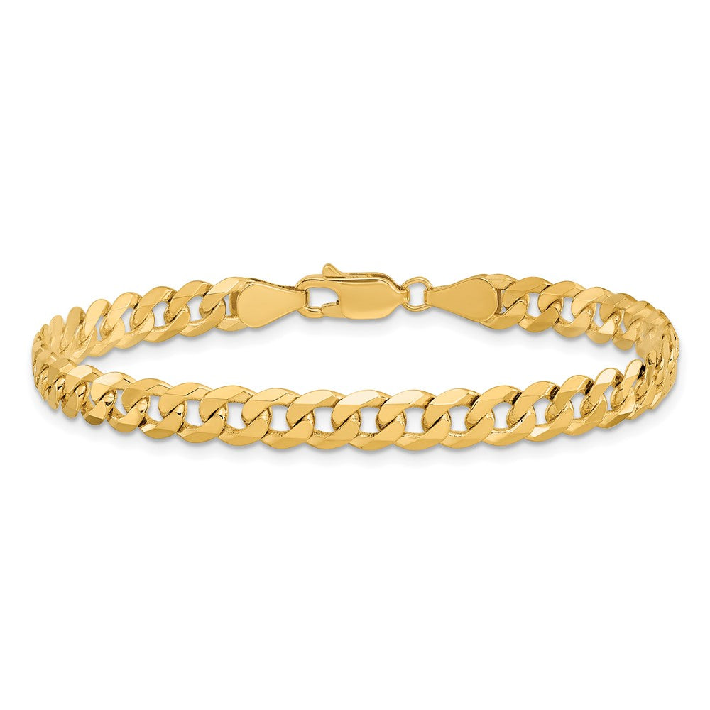 10k Yellow Gold 5.75 mm Flat Beveled Curb Bracelet (7.8 grams)