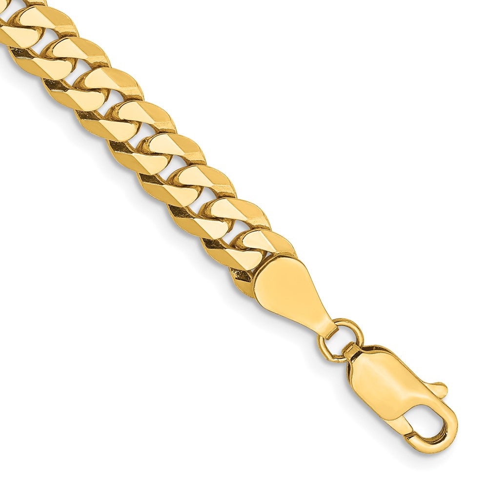 10k Yellow Gold 5.75 mm Flat Beveled Curb Bracelet