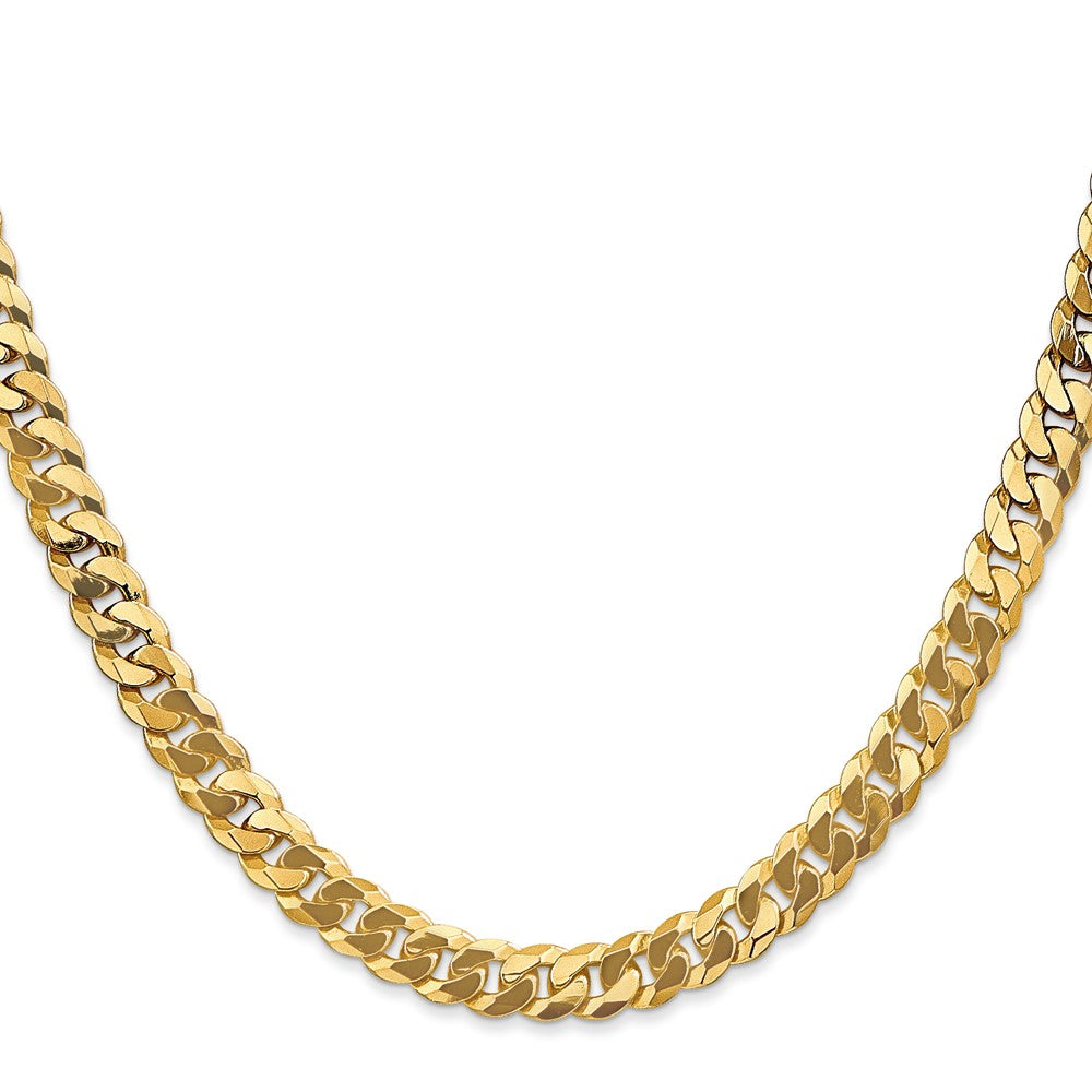 10k Yellow Gold 6.25 mm Flat Beveled Curb Chain