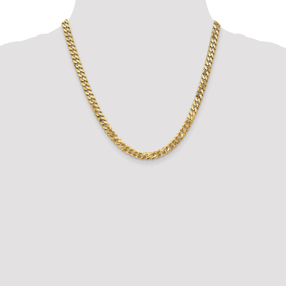 10k Yellow Gold 6.25 mm Flat Beveled Curb Chain (25.27 grams)