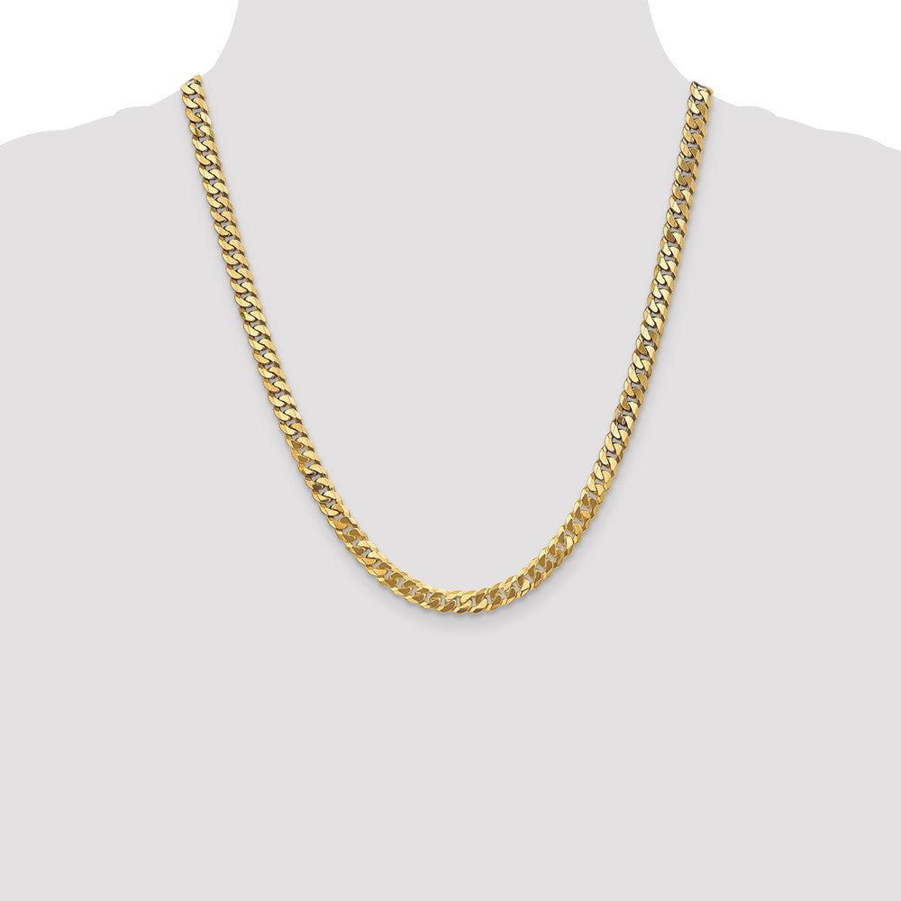 10k Yellow Gold 6.25 mm Flat Beveled Curb Chain (25.27 grams)