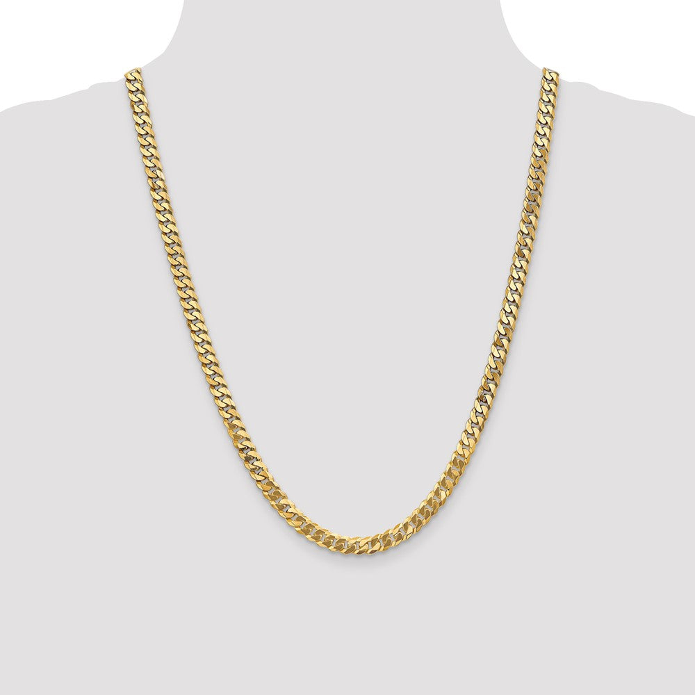 10k Yellow Gold 6.25 mm Flat Beveled Curb Chain (25.27 grams)