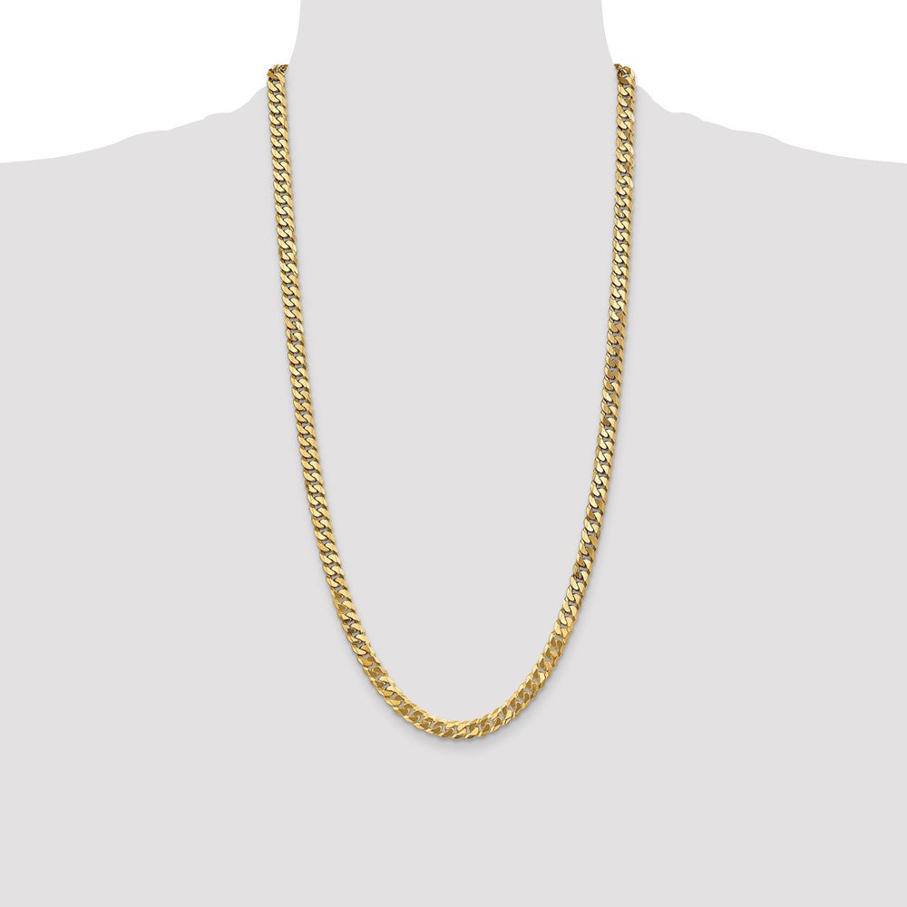 10k Yellow Gold 6.25 mm Flat Beveled Curb Chain (25.27 grams)