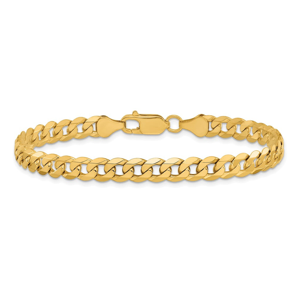 10k Yellow Gold 6.25 mm Flat Beveled Curb Bracelet (12.36 grams)