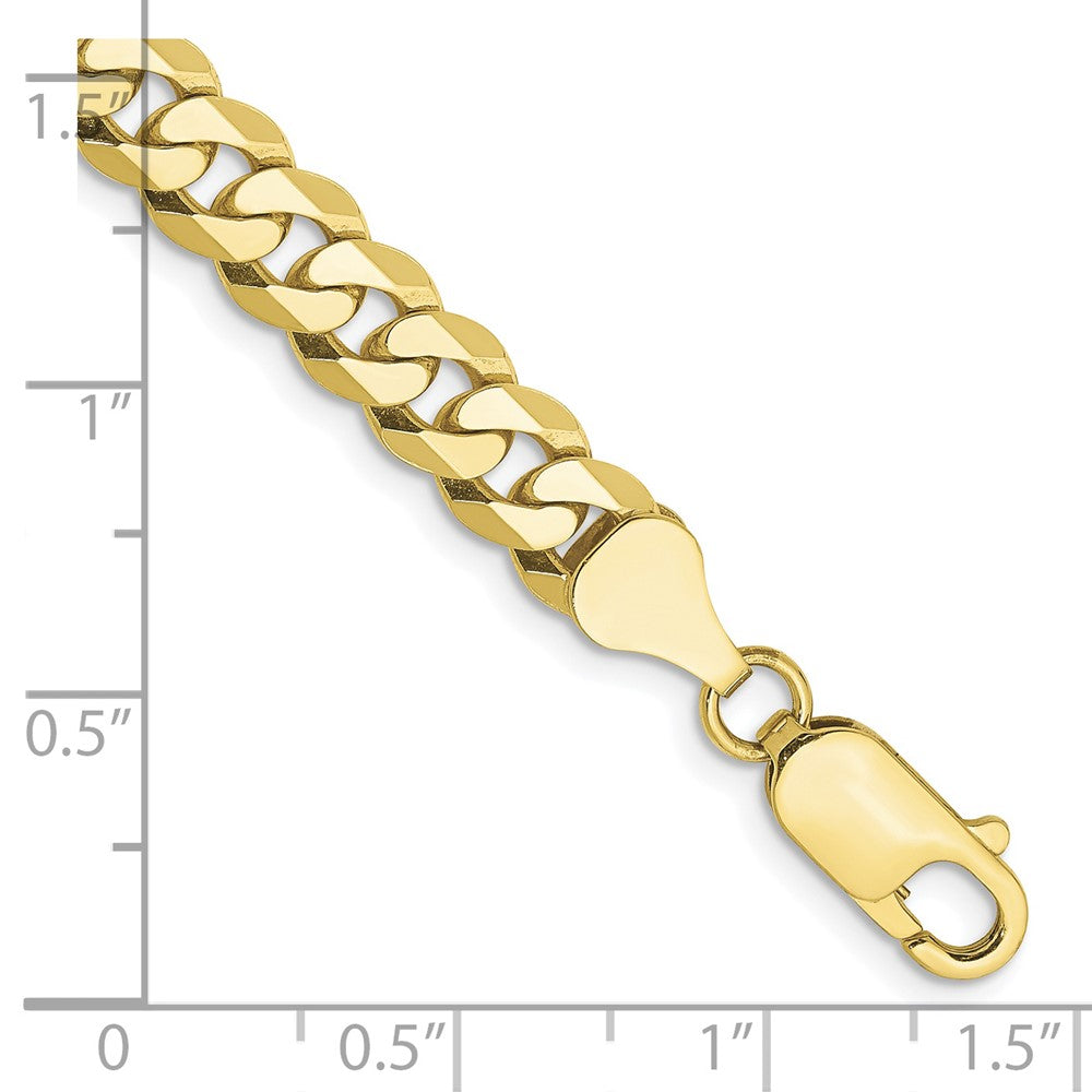 10k Yellow Gold 6.25 mm Flat Beveled Curb Bracelet (12.36 grams)