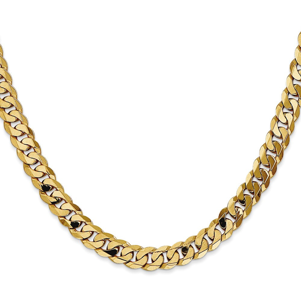 10k Yellow Gold 6.75 mm Flat Beveled Curb Chain